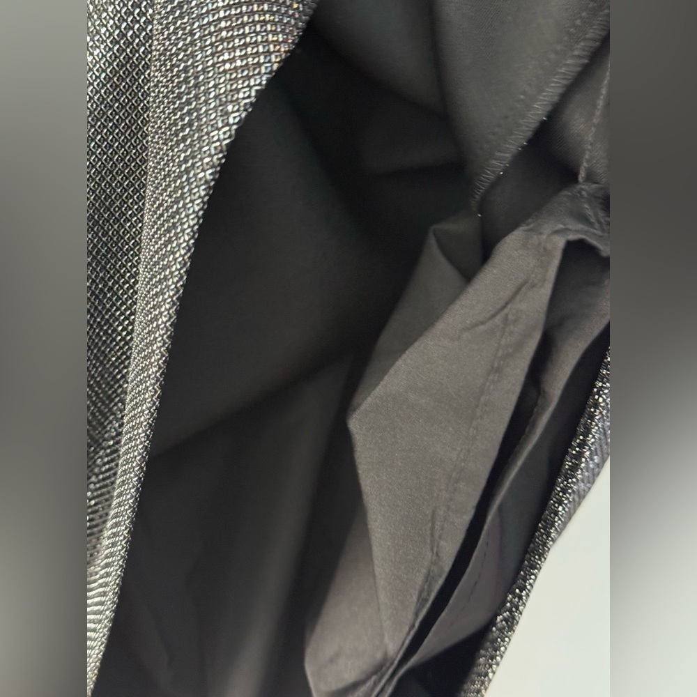 H&M Elegant Black/Silver-Colored Metallic Long Sleeve Lined Mini Dress - Picture 13 of 16